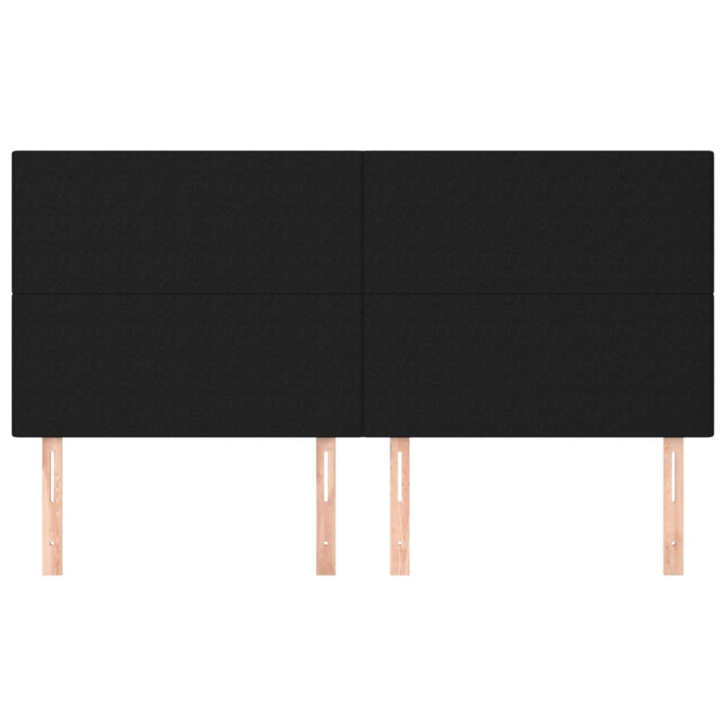 vidaXL Tăblii de pat, 4 buc, negru, 80x5x78/88 cm, textil vidaXL Tăblii de pat, 4 buc, negru, 80x5x78/88 cm, textil