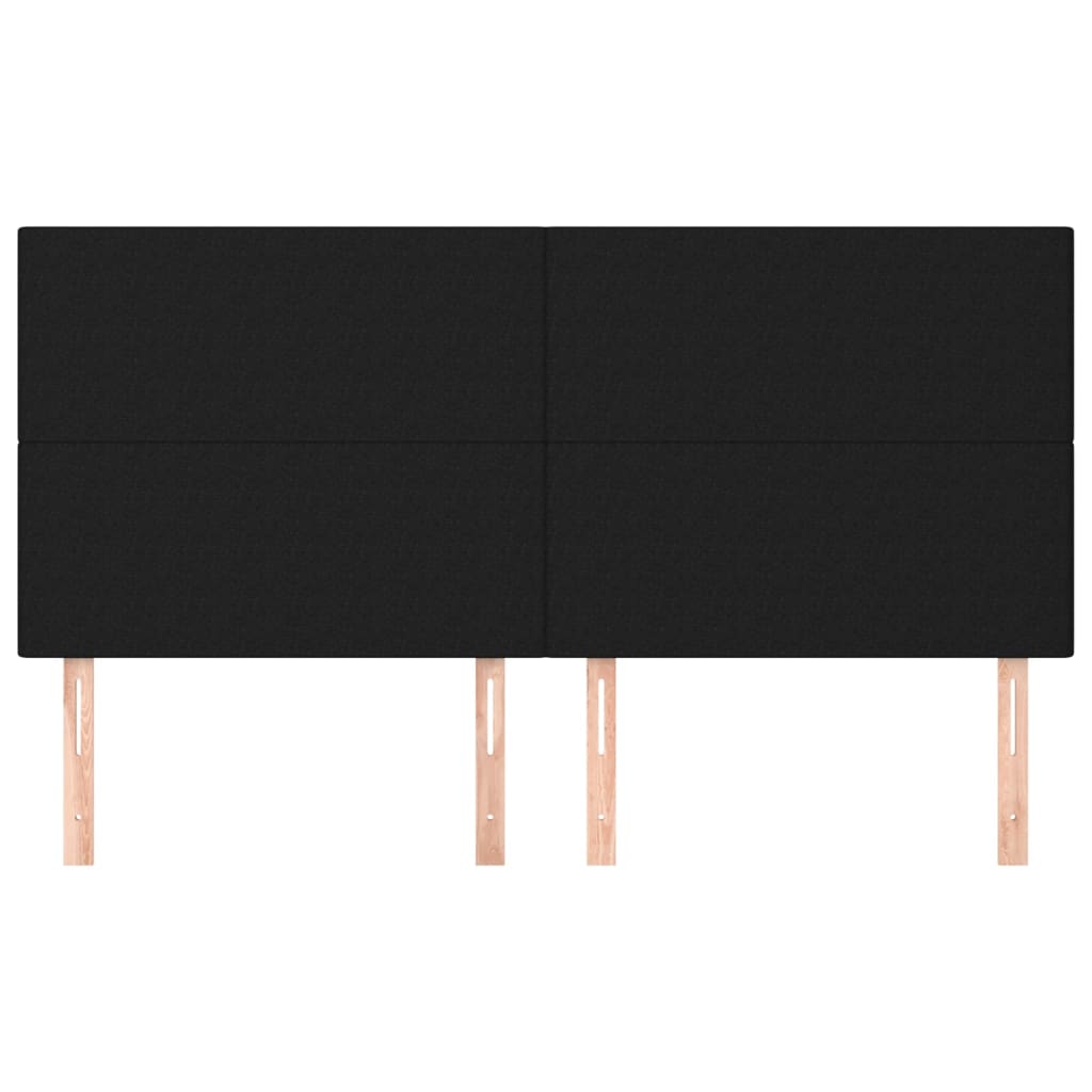 vidaXL Tăblii de pat, 4 buc, negru, 90x5x78/88 cm, textil