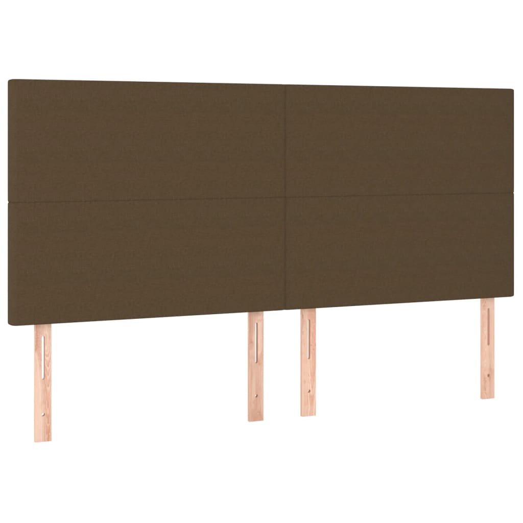 vidaXL Tăblii de pat, 4 buc, maro închis, 90x5x78/88 cm, textil vidaXL Tăblii de pat, 4 buc, maro închis, 90x5x78/88 cm, textil