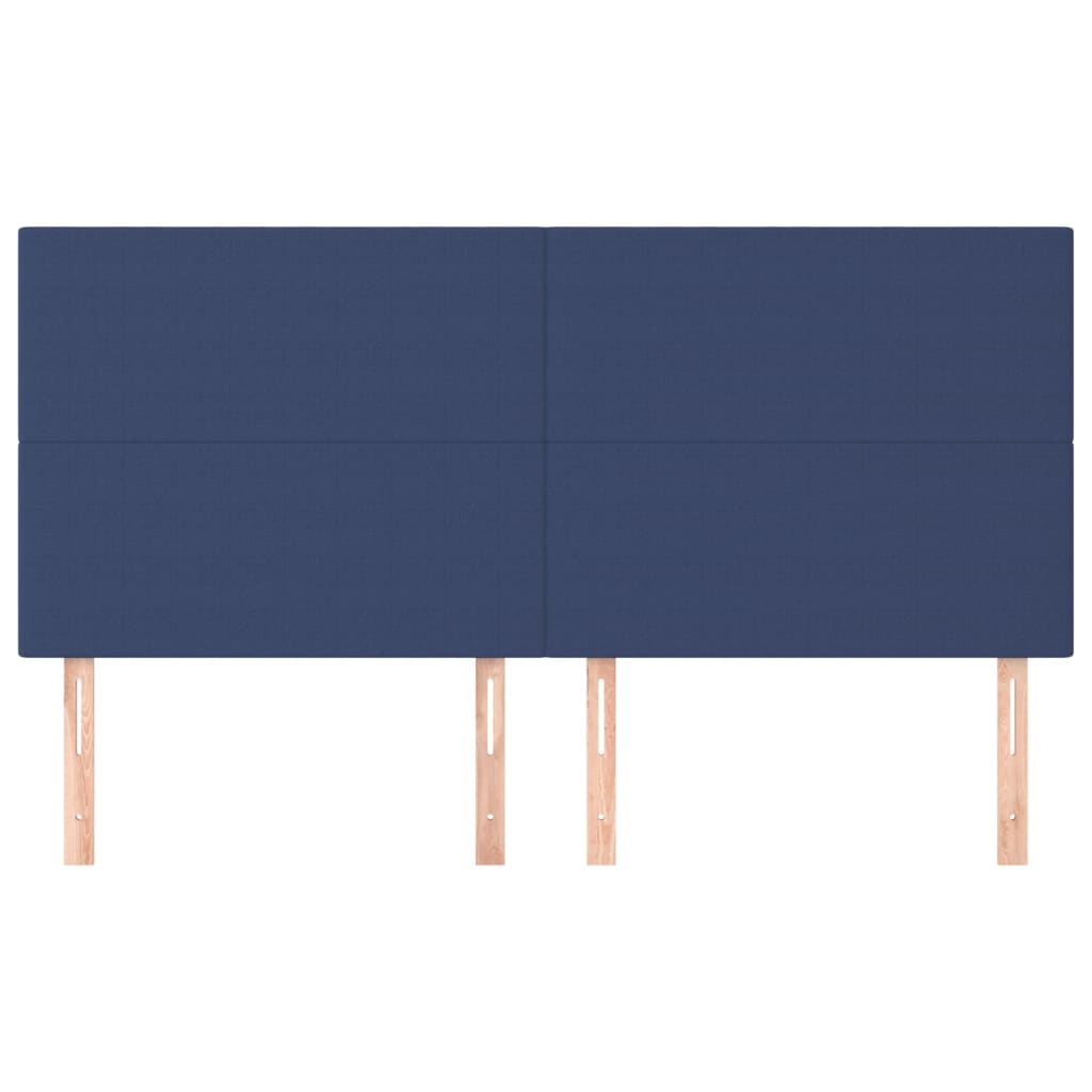 vidaXL Tăblii de pat, 4 buc, albastru, 100x5x78/88 cm, textil