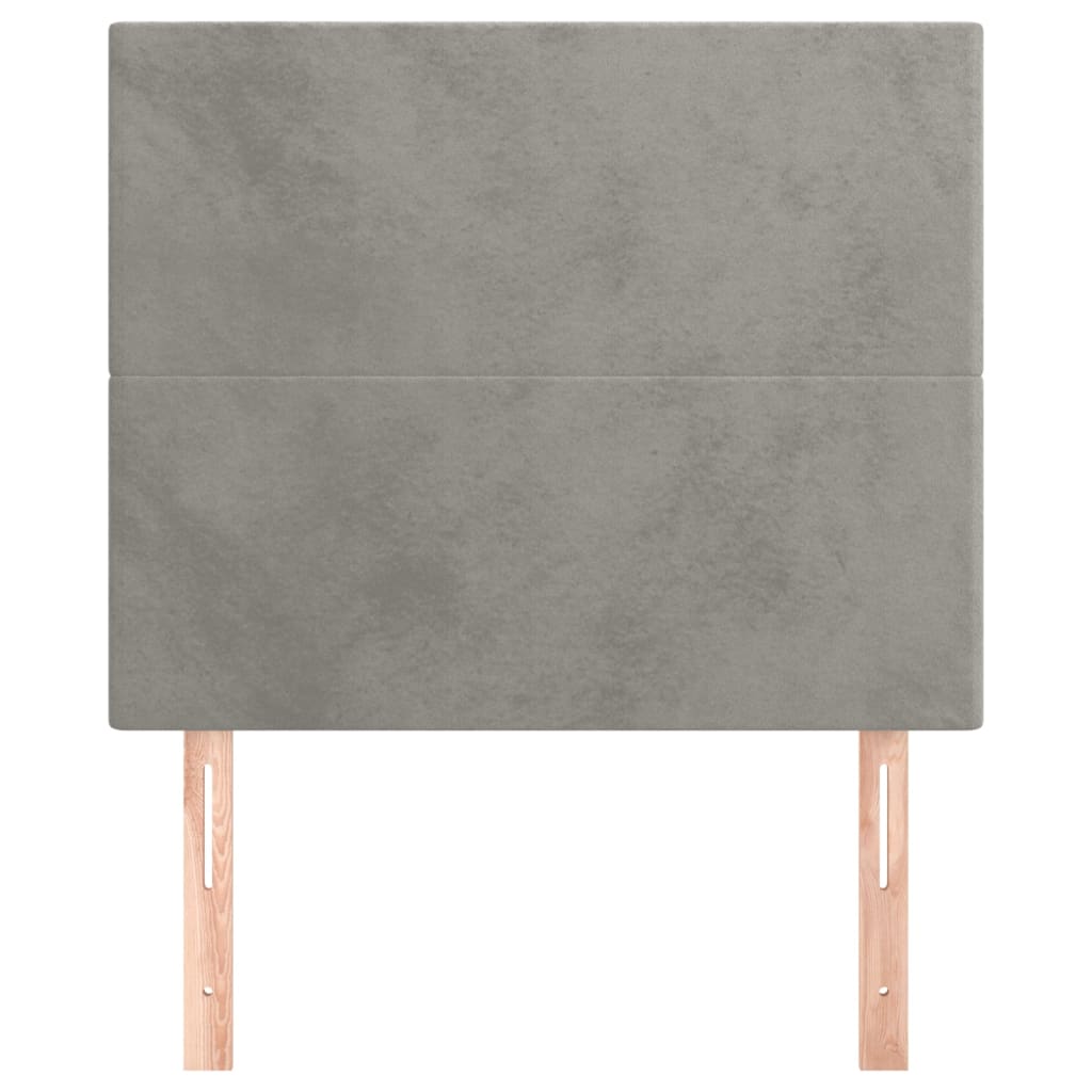 vidaXL Tăblii de pat, 2 buc, gri deschis, 90x5x78/88 cm, catifea