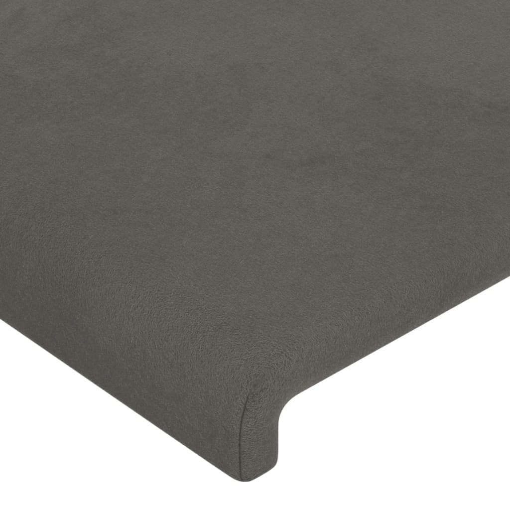 vidaXL Tăblii de pat, 2 buc, gri închis, 90x5x78/88 cm, catifea