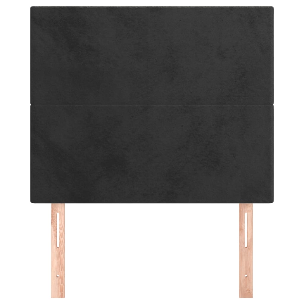 vidaXL Tăblii de pat, 2 buc, negru, 90x5x78/88 cm, catifea