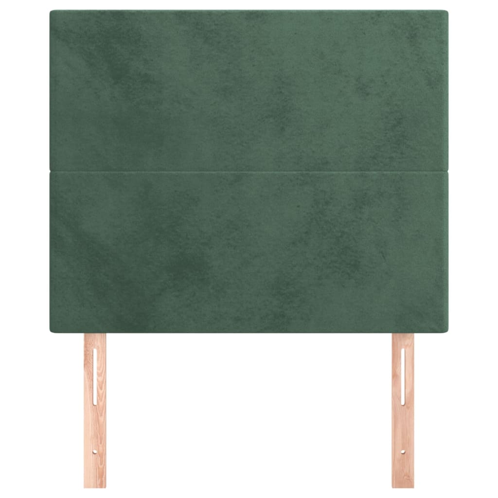 vidaXL Tăblii de pat, 2 buc, verde închis, 90x5x78/88 cm, catifea vidaXL Tăblii de pat, 2 buc, verde închis, 90x5x78/88 cm, catifea