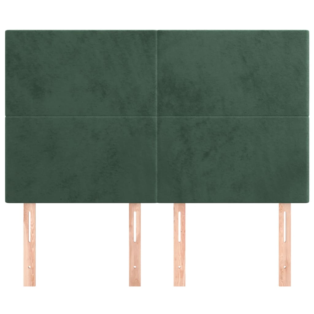 vidaXL Tăblii de pat, 4 buc, verde închis, 72x5x78/88 cm, catifea vidaXL Tăblii de pat, 4 buc, verde închis, 72x5x78/88 cm, catifea
