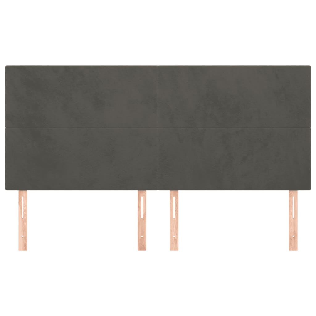 vidaXL Tăblii de pat, 4 buc, gri închis, 80x5x78/88 cm, catifea vidaXL Tăblii de pat, 4 buc, gri închis, 80x5x78/88 cm, catifea