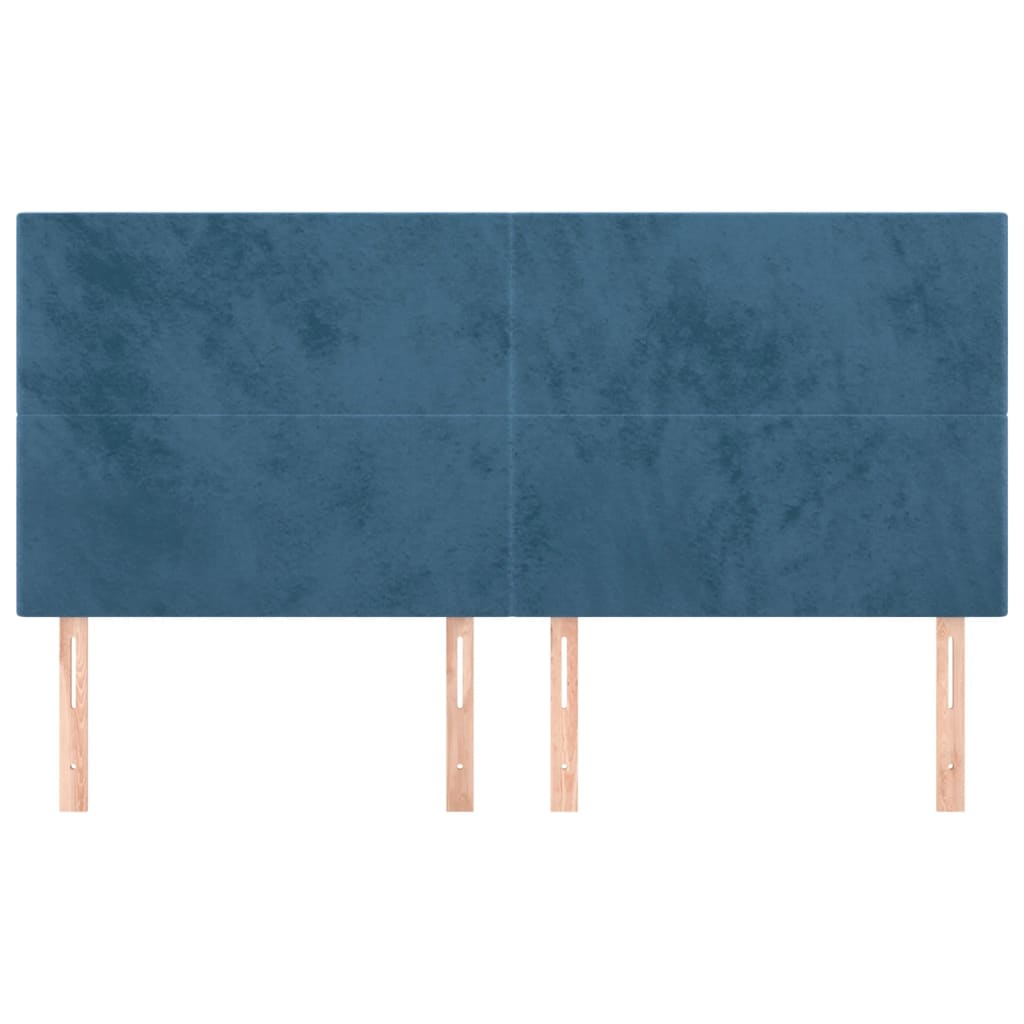 vidaXL Tăblii de pat, 4 buc, albastru închis, 80x5x78/88 cm, catifea vidaXL Tăblii de pat, 4 buc, albastru închis, 80x5x78/88 cm, catifea