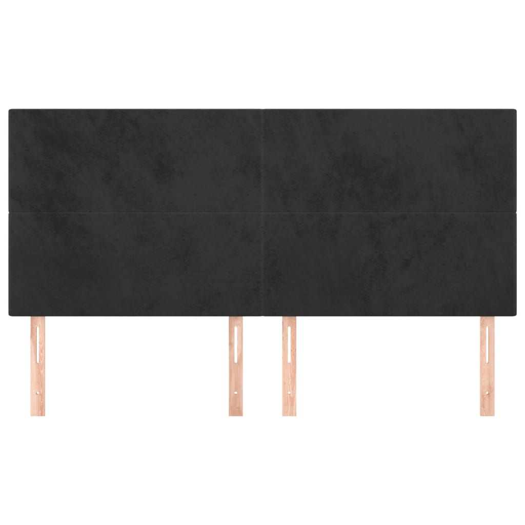 vidaXL Tăblii de pat, 4 buc, negru, 90x5x78/88 cm, catifea vidaXL Tăblii de pat, 4 buc, negru, 90x5x78/88 cm, catifea