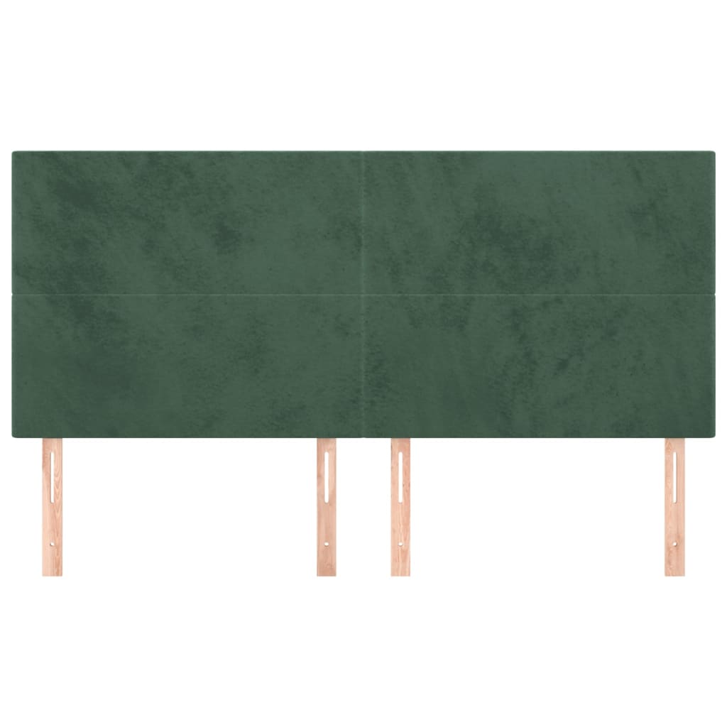 vidaXL Tăblii de pat, 4 buc, verde închis, 90x5x78/88 cm, catifea vidaXL Tăblii de pat, 4 buc, verde închis, 90x5x78/88 cm, catifea