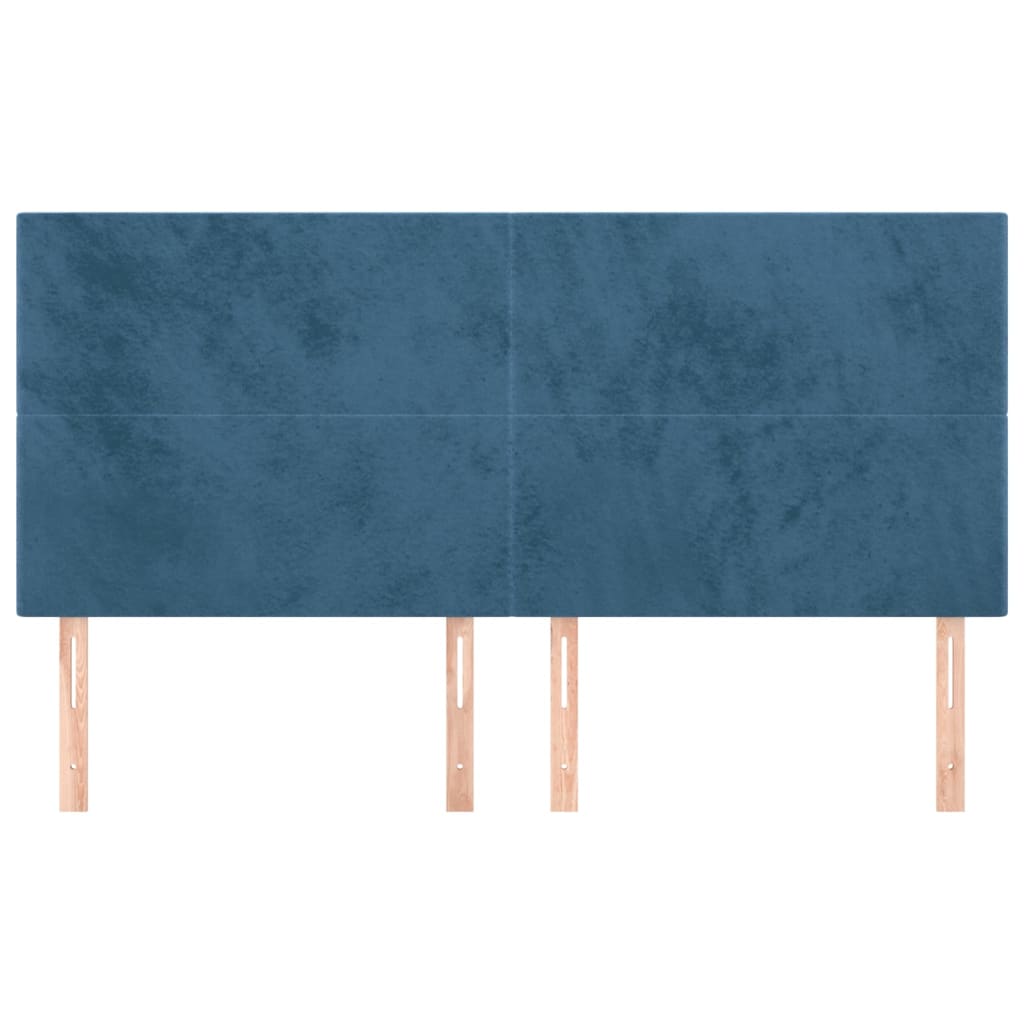 vidaXL Tăblii de pat, 4 buc, albastru închis, 90x5x78/88 cm, catifea vidaXL Tăblii de pat, 4 buc, albastru închis, 90x5x78/88 cm, catifea