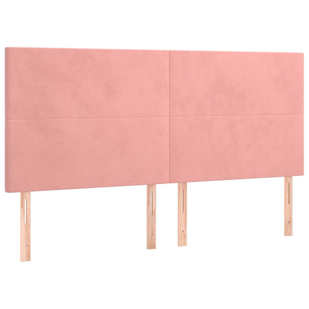 vidaXL Tăblii de pat, 4 buc, roz, 100x5x78/88 cm, catifea vidaXL Tăblii de pat, 4 buc, roz, 100x5x78/88 cm, catifea