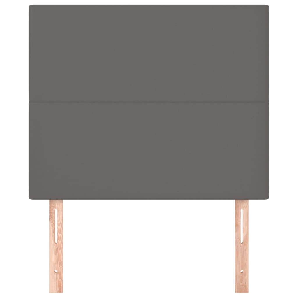 vidaXL Tăblii de pat, 2 buc, gri, 80x5x78/88 cm, piele ecologică vidaXL Tăblii de pat, 2 buc, gri, 80x5x78/88 cm, piele ecologică