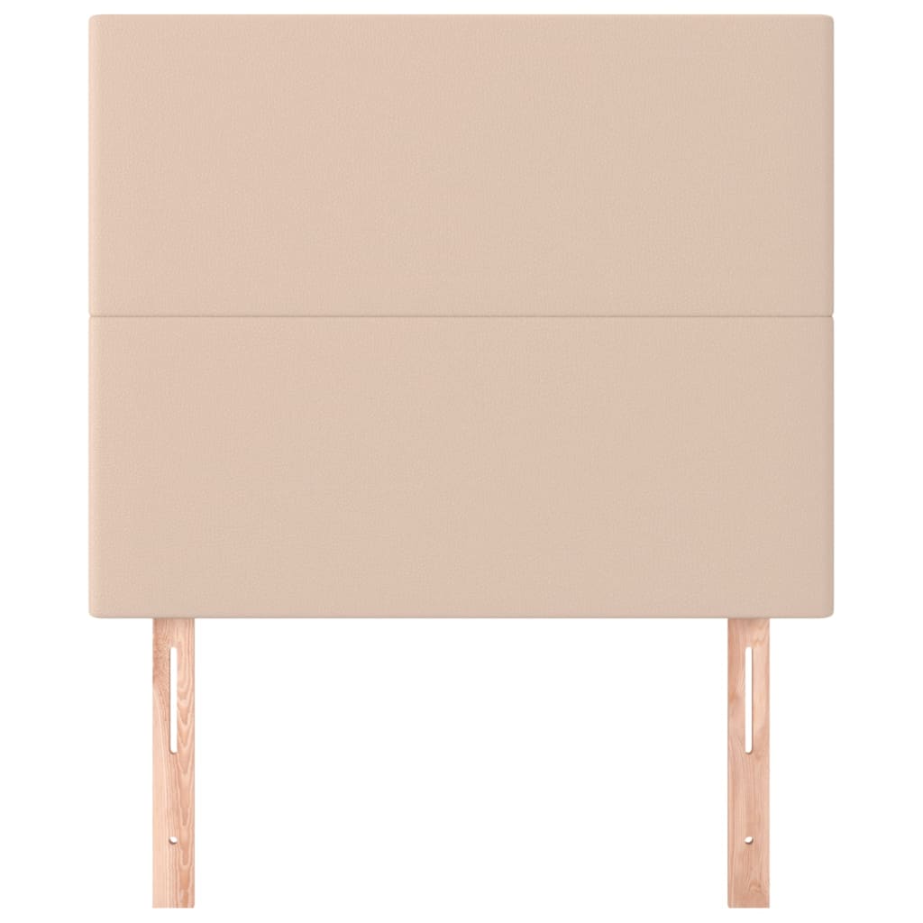 vidaXL Tăblii de pat 2 buc, cappuccino 90x5x78/88 cm piele ecologică