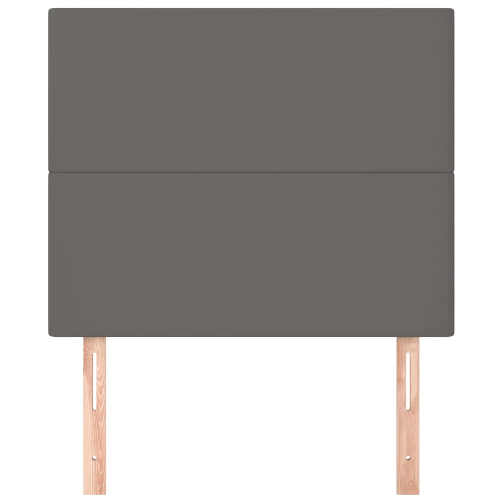 vidaXL Tăblii de pat, 2 buc, gri, 100x5x78/88 cm, piele ecologică vidaXL Tăblii de pat, 2 buc, gri, 100x5x78/88 cm, piele ecologică