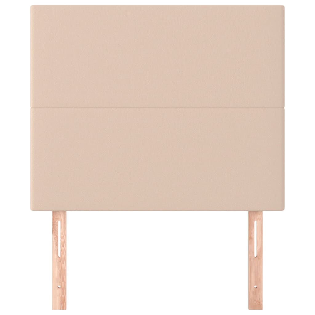 vidaXL Tăblii de pat 2 buc, cappuccino 100x5x78/88 cm piele ecologică