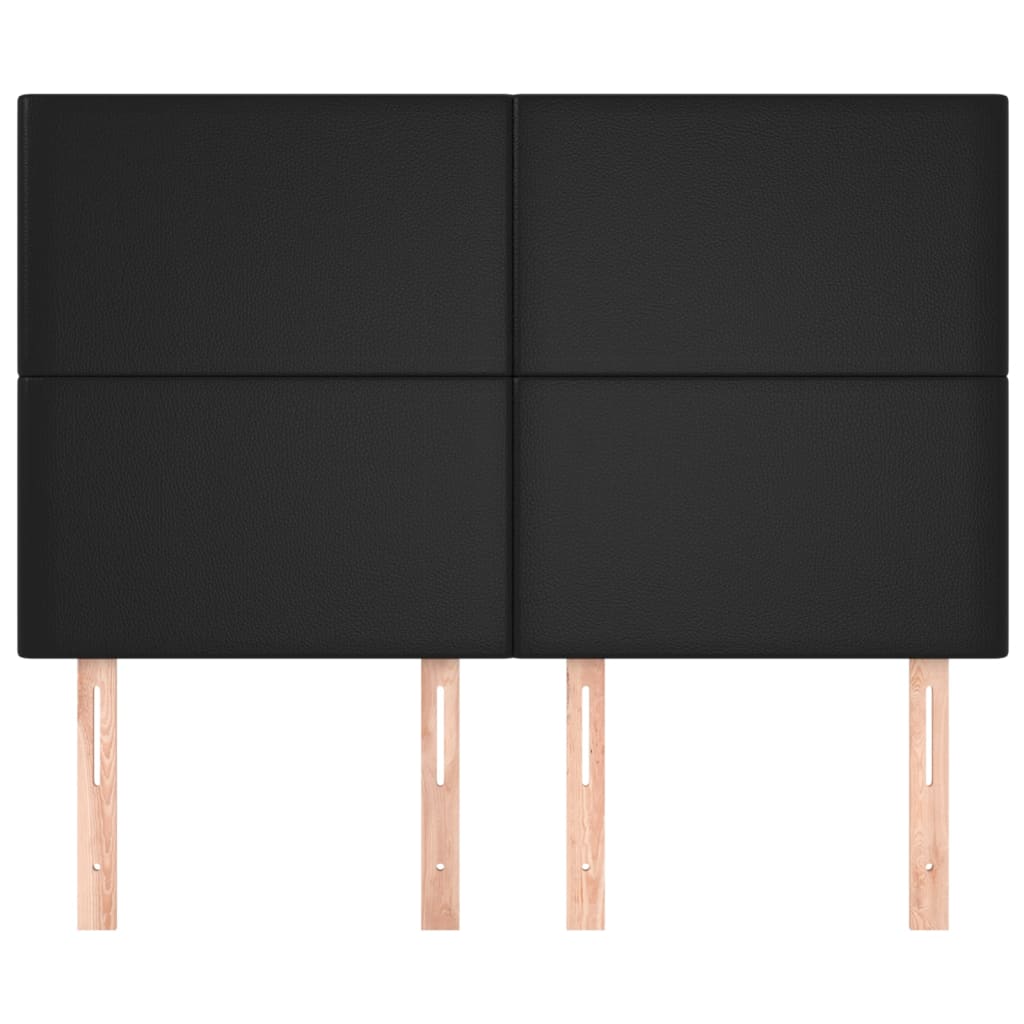 vidaXL Tăblii de pat, 4 buc, negru, 72x5x78/88 cm, piele ecologică vidaXL Tăblii de pat, 4 buc, negru, 72x5x78/88 cm, piele ecologică