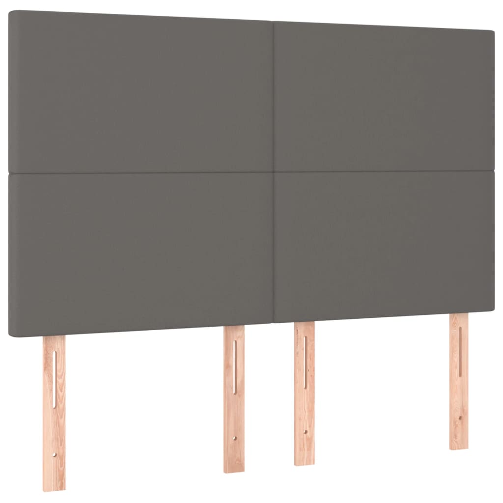 vidaXL Tăblii de pat, 4 buc, gri, 72x5x78/88 cm, piele ecologică