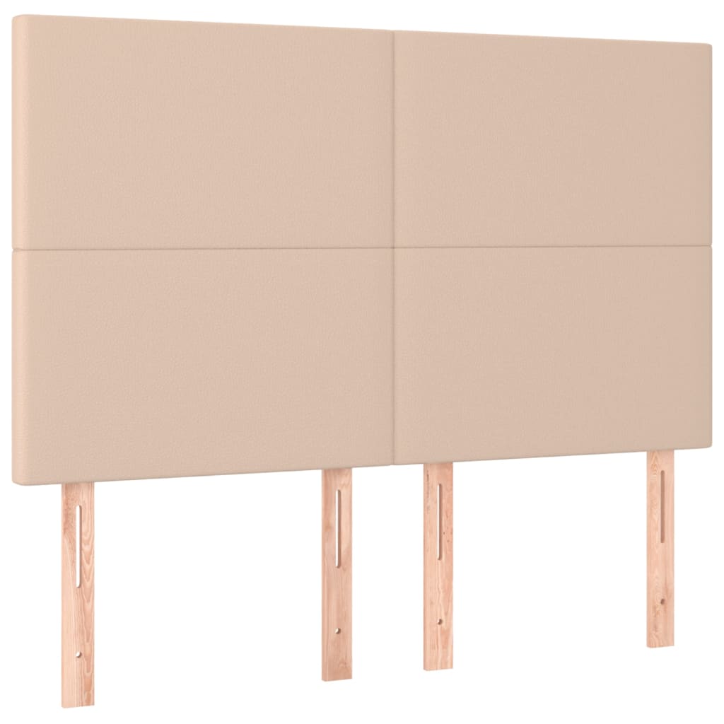vidaXL Tăblii de pat 4 buc. cappuccino 72x5x78/88 cm piele ecologică vidaXL Tăblii de pat 4 buc. cappuccino 72x5x78/88 cm piele ecologică