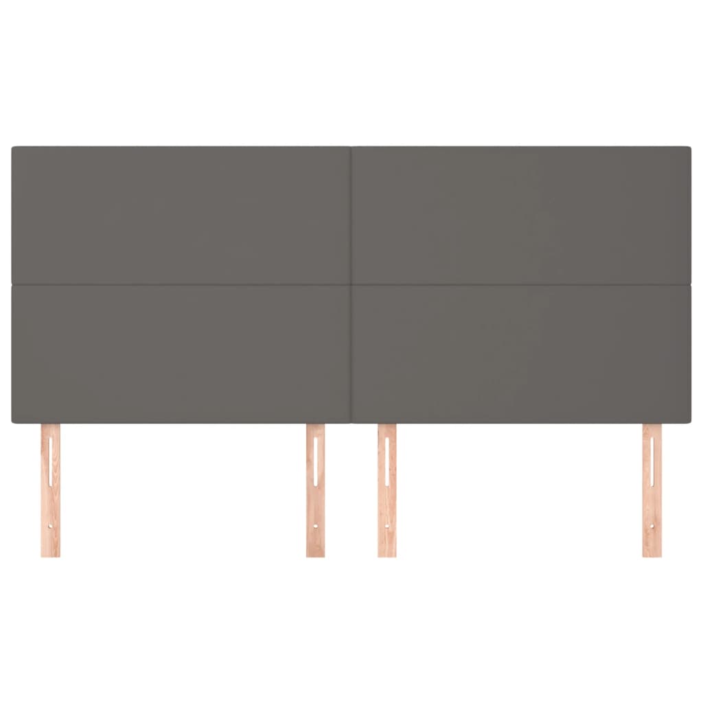 vidaXL Tăblii de pat, 4 buc, gri, 80x5x78/88 cm, piele ecologică