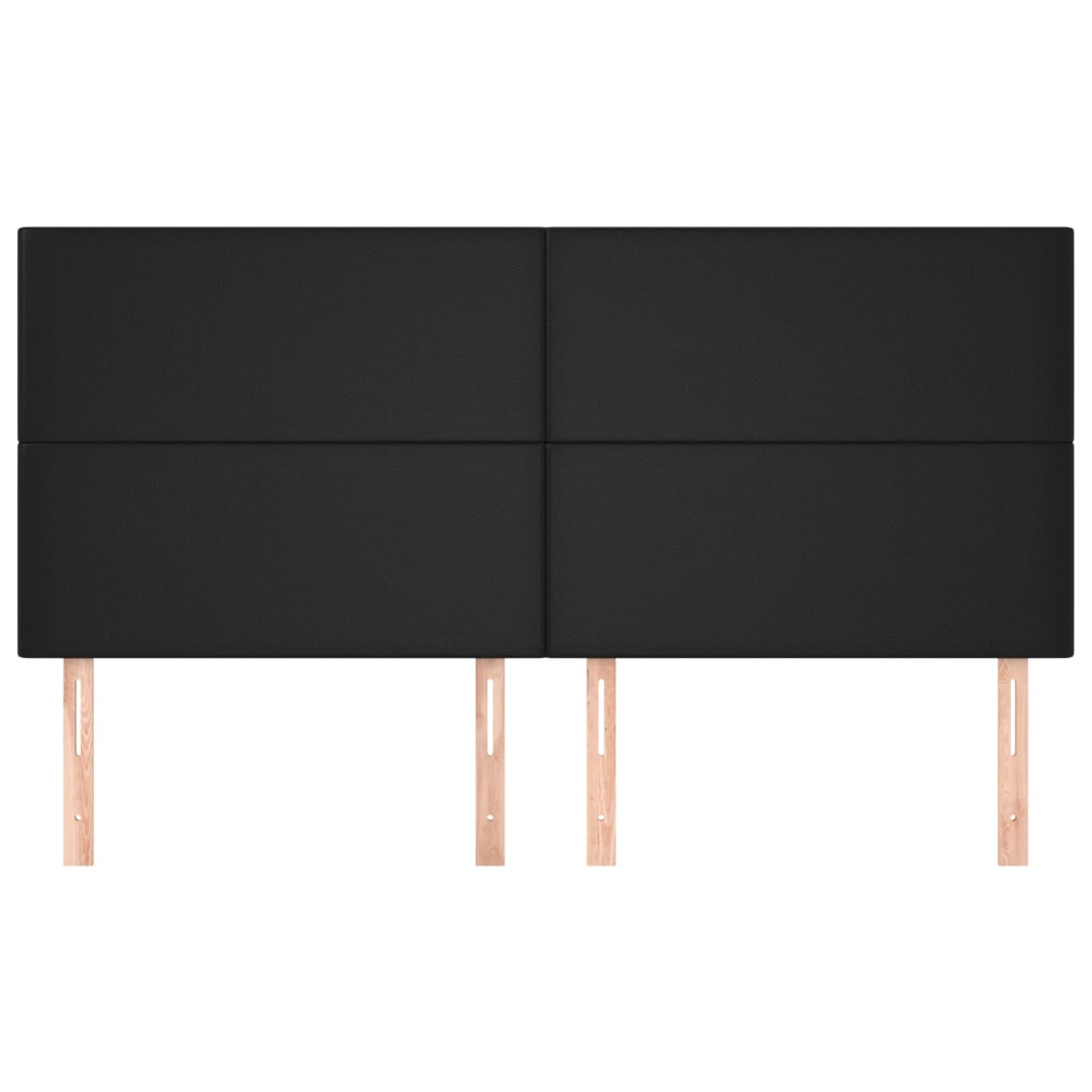 vidaXL Tăblii de pat, 4 buc, negru, 90x5x78/88 cm, piele ecologică vidaXL Tăblii de pat, 4 buc, negru, 90x5x78/88 cm, piele ecologică