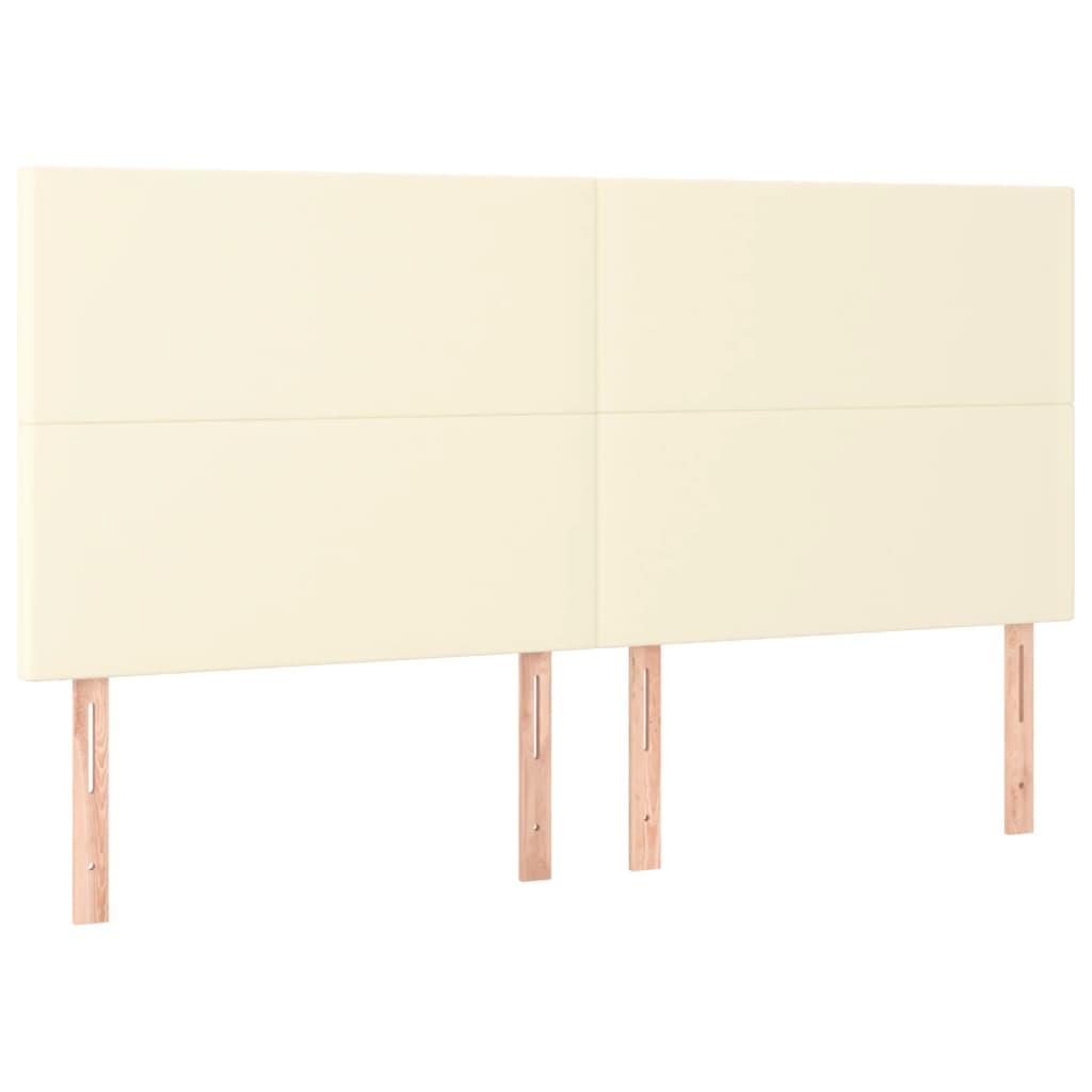 vidaXL Tăblii de pat, 4 buc, crem, 90x5x78/88 cm, piele ecologică vidaXL Tăblii de pat, 4 buc, crem, 90x5x78/88 cm, piele ecologică