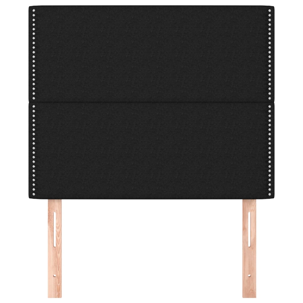 vidaXL Tăblie de pat neagră 80x5x118/128 cm, material textil