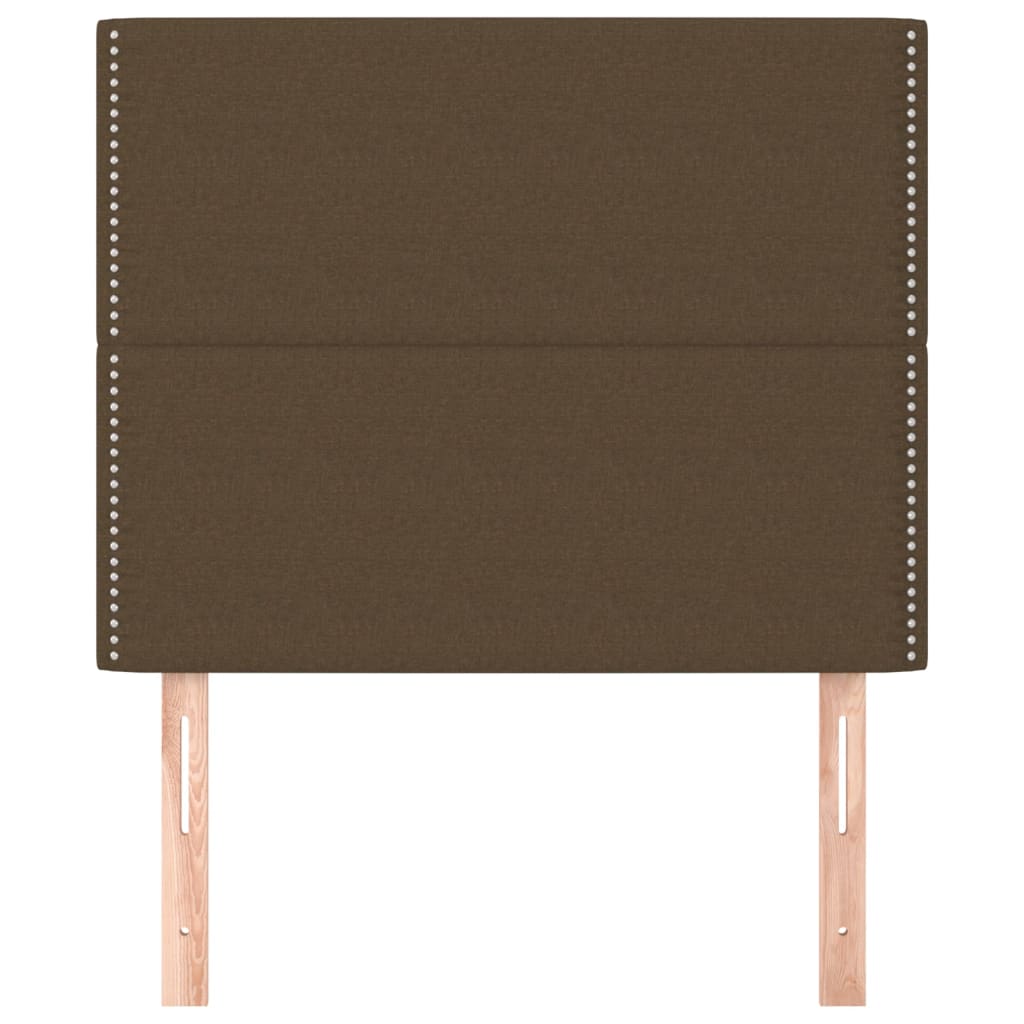 vidaXL Tăblii de pat, 2 buc, maro închis, 80x5x78/88 cm, textil