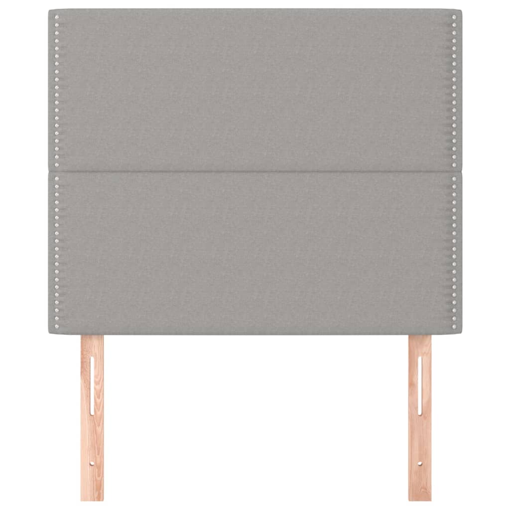 vidaXL Tăblii de pat, 2 buc, gri deschis, 90x5x78/88 cm, textil