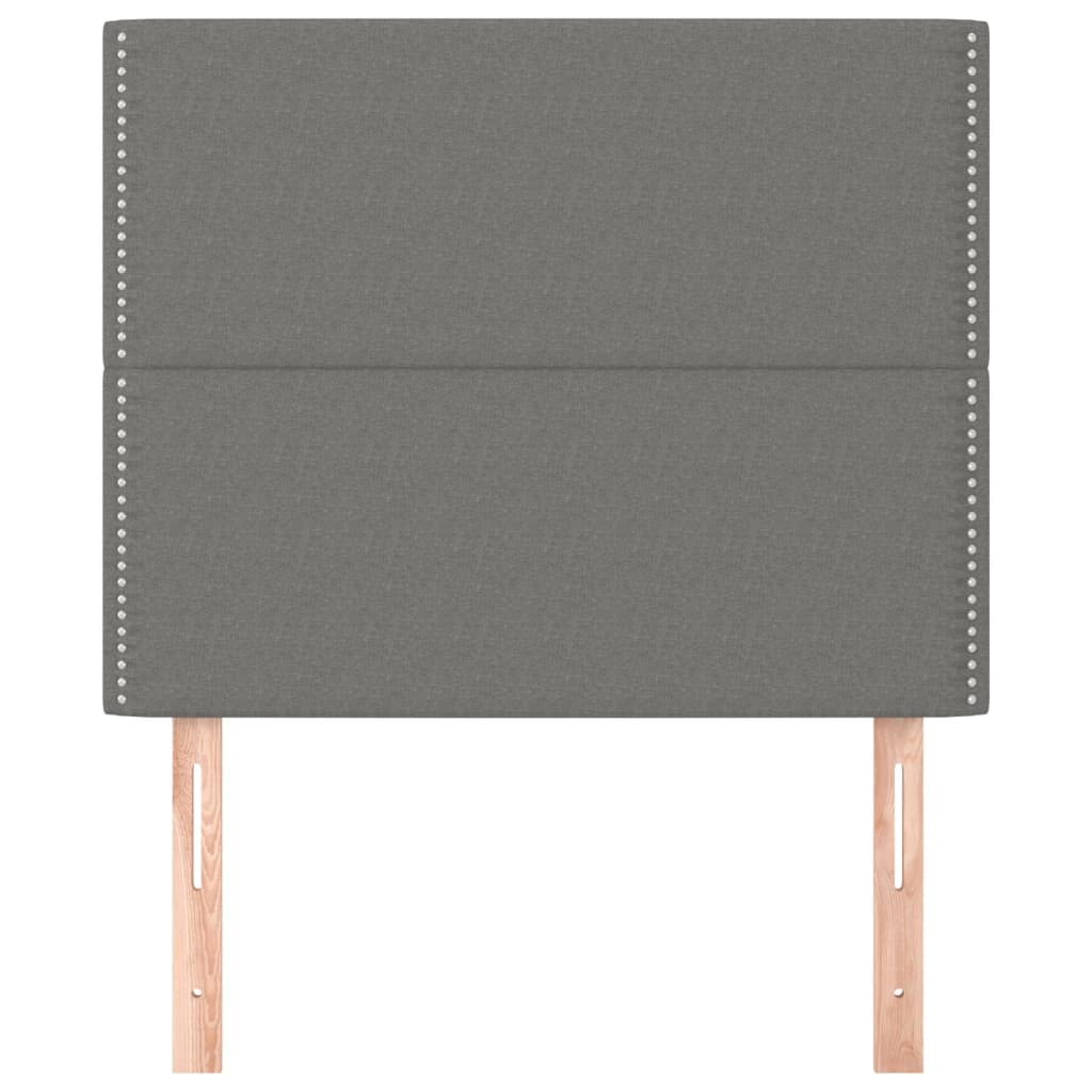 vidaXL Tăblii de pat, 2 buc, gri închis, 90x5x78/88 cm, textil vidaXL Tăblii de pat, 2 buc, gri închis, 90x5x78/88 cm, textil