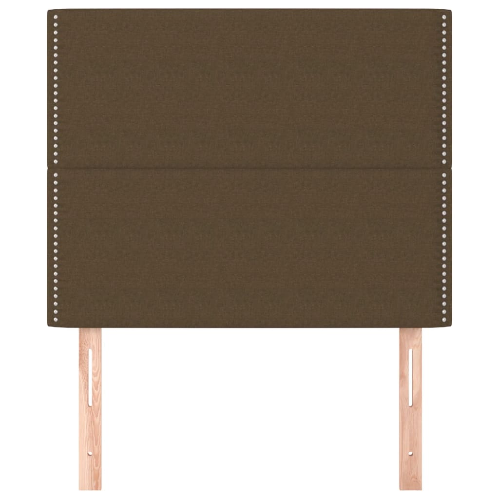 vidaXL Tăblii de pat, 2 buc, maro închis, 90x5x78/88 cm, textil