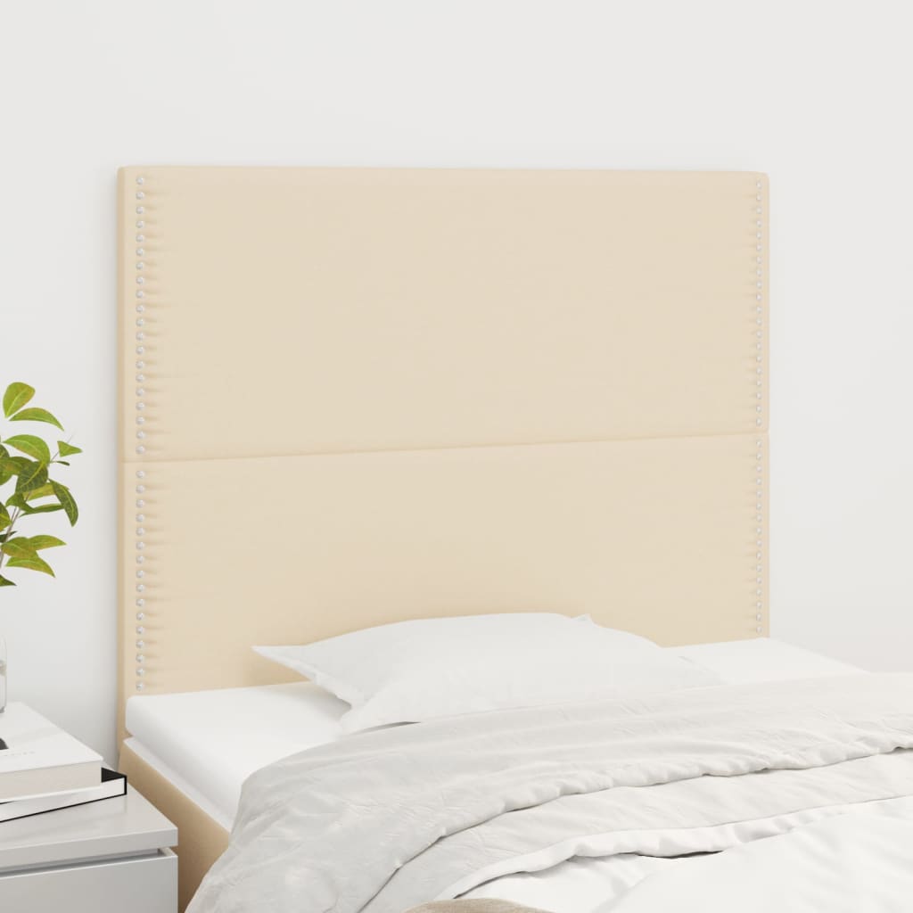 vidaXL Tăblii de pat, 2 buc, crem, 90x5x78/88 cm, textil vidaXL Tăblii de pat, 2 buc, crem, 90x5x78/88 cm, textil