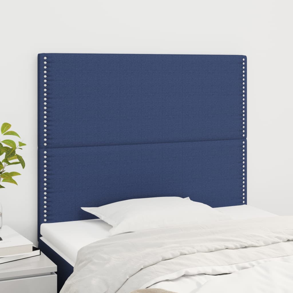 vidaXL Tăblii de pat, 2 buc, albastru, 90x5x78/88 cm, textil vidaXL Tăblii de pat, 2 buc, albastru, 90x5x78/88 cm, textil
