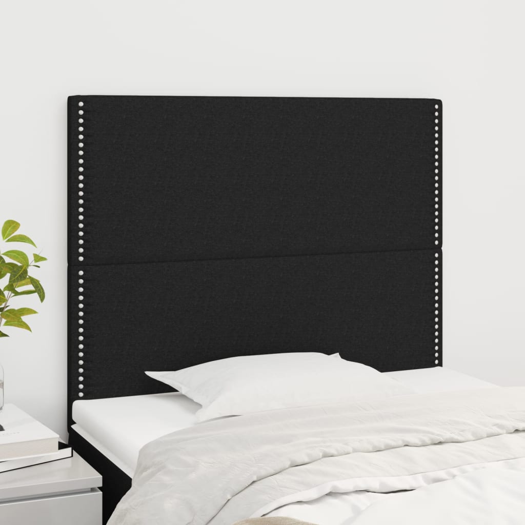 vidaXL Tăblii de pat, 2 buc, negru, 100x5x78/88 cm, textil vidaXL Tăblii de pat, 2 buc, negru, 100x5x78/88 cm, textil