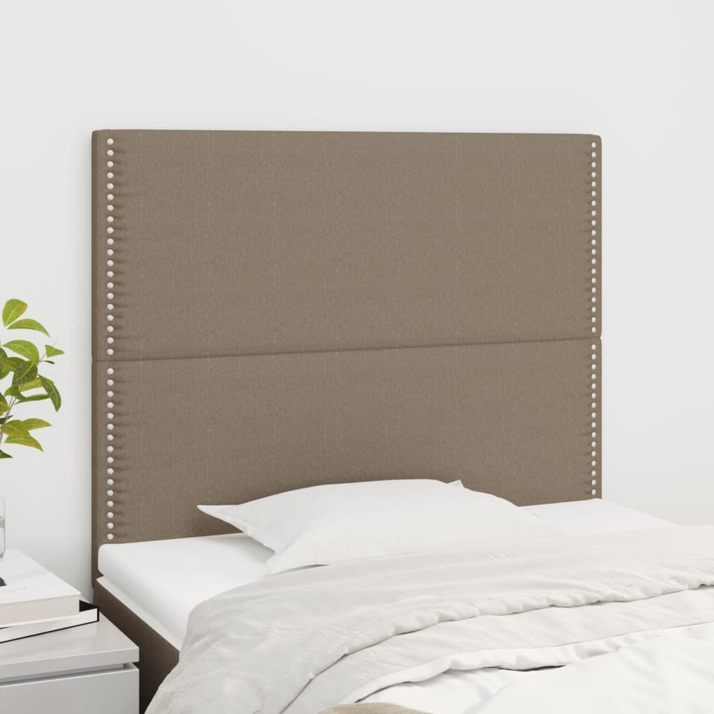 vidaXL Tăblii de pat, 2 buc, gri taupe, 100x5x78/88 cm, textil vidaXL Tăblii de pat, 2 buc, gri taupe, 100x5x78/88 cm, textil
