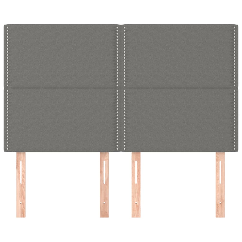 vidaXL Tăblii de pat, 4 buc, gri închis, 72x5x78/88 cm, textil vidaXL Tăblii de pat, 4 buc, gri închis, 72x5x78/88 cm, textil