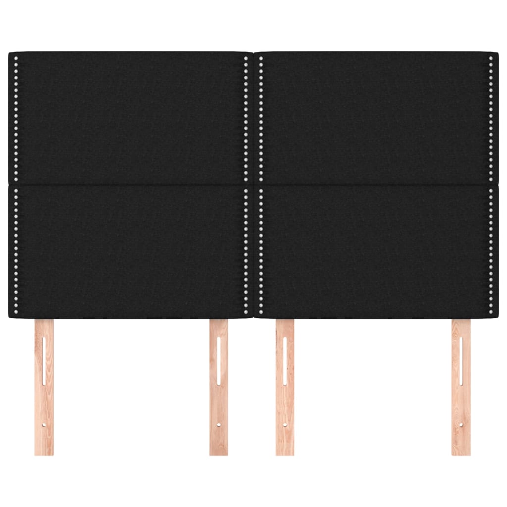 vidaXL Tăblii de pat, 4 buc, negru, 72x5x78/88 cm, textil vidaXL Tăblii de pat, 4 buc, negru, 72x5x78/88 cm, textil