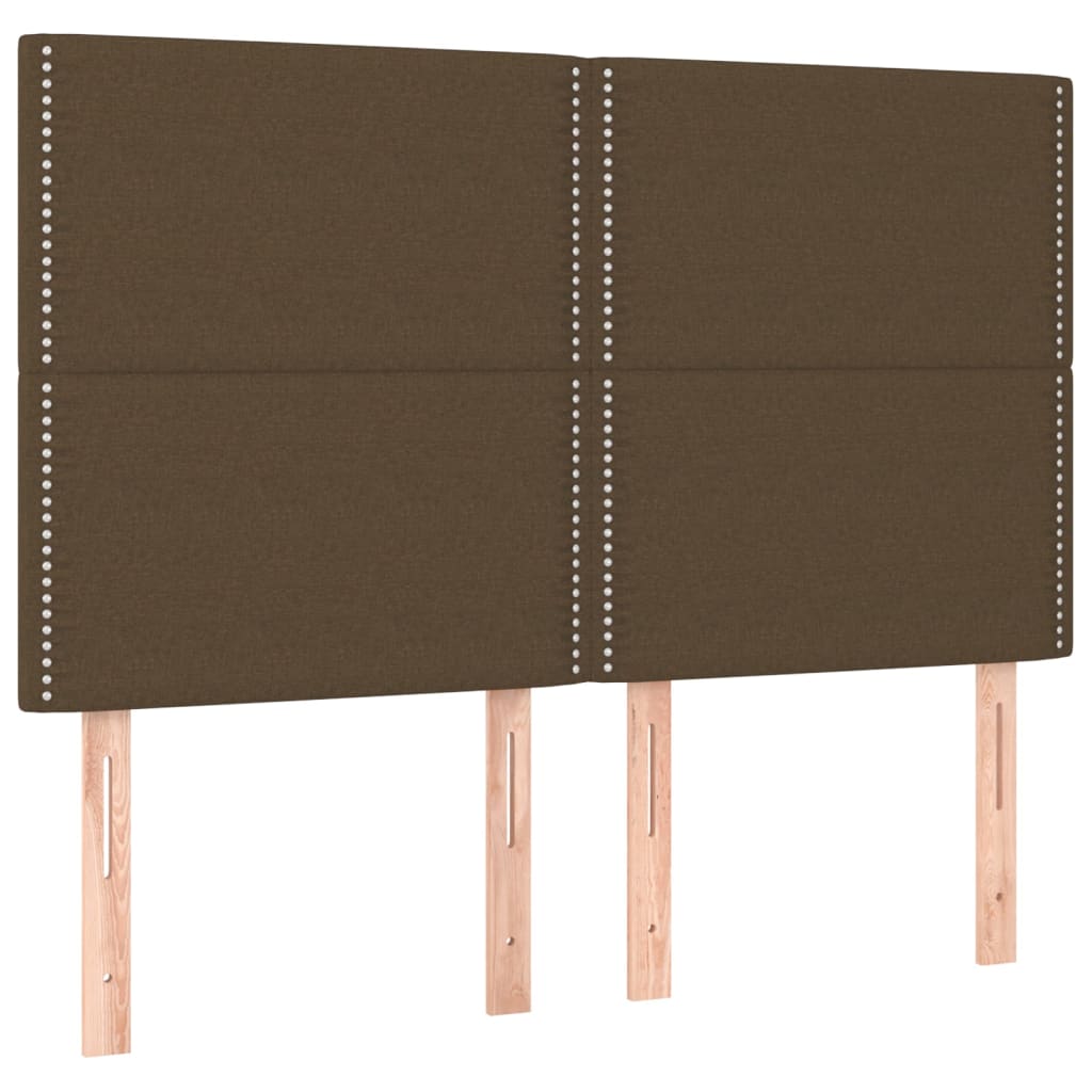 vidaXL Tăblii de pat, 4 buc, maro închis, 72x5x78/88 cm, textil