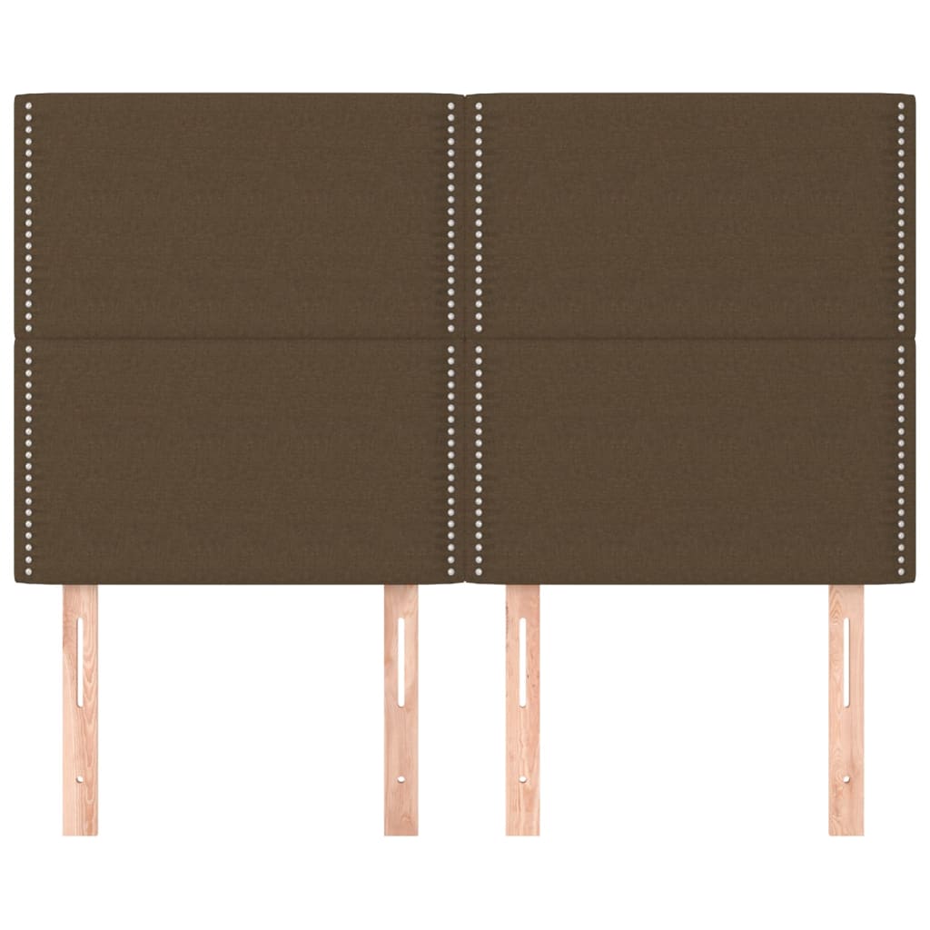 vidaXL Tăblii de pat, 4 buc, maro închis, 72x5x78/88 cm, textil