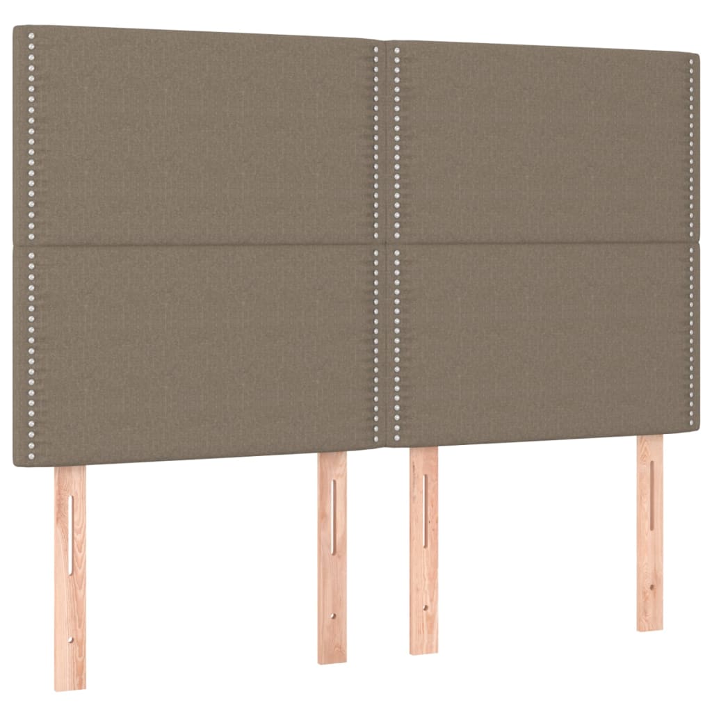 vidaXL Tăblii de pat, 4 buc, gri taupe, 72x5x78/88 cm, textil vidaXL Tăblii de pat, 4 buc, gri taupe, 72x5x78/88 cm, textil
