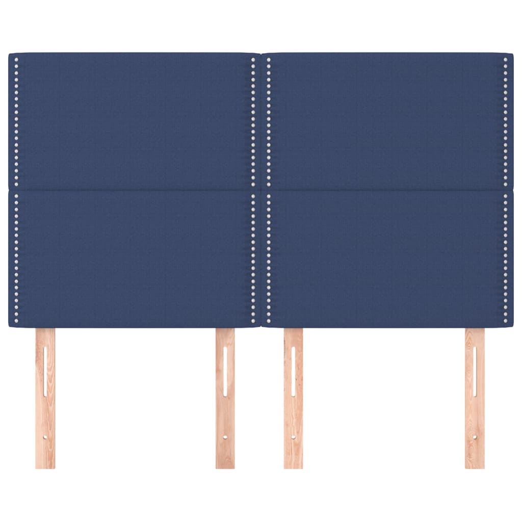 vidaXL Tăblii de pat, 4 buc, albastru, 72x5x78/88 cm, textil vidaXL Tăblii de pat, 4 buc, albastru, 72x5x78/88 cm, textil