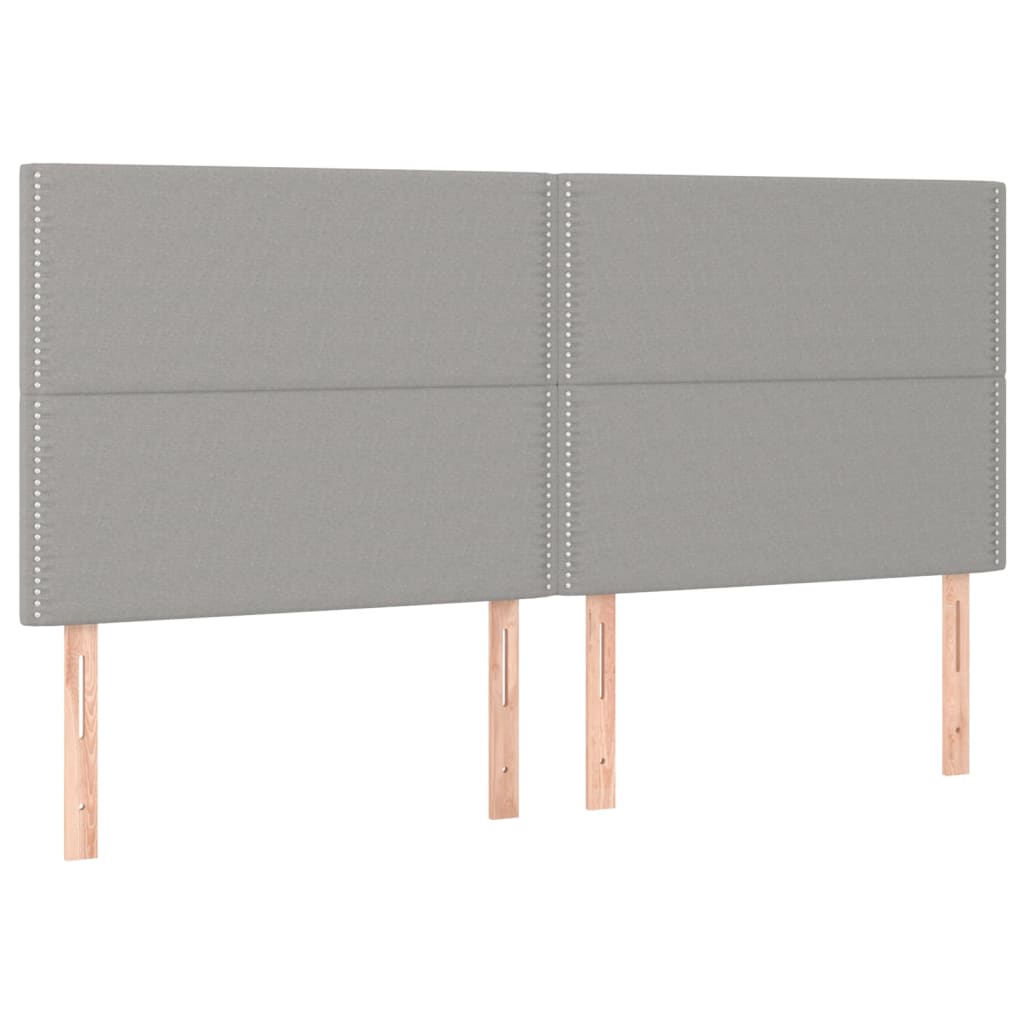 vidaXL Tăblii de pat, 4 buc, gri deschis, 80x5x78/88 cm, textil