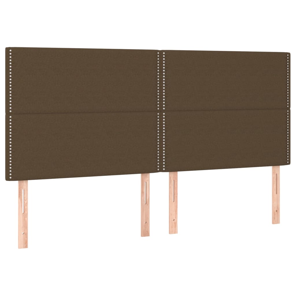 vidaXL Tăblii de pat, 4 buc, maro închis, 80x5x78/88 cm, textil vidaXL Tăblii de pat, 4 buc, maro închis, 80x5x78/88 cm, textil