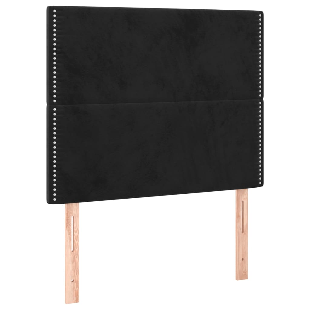 vidaXL Tăblii de pat, 2 buc, negru, 90x5x78/88 cm, catifea
