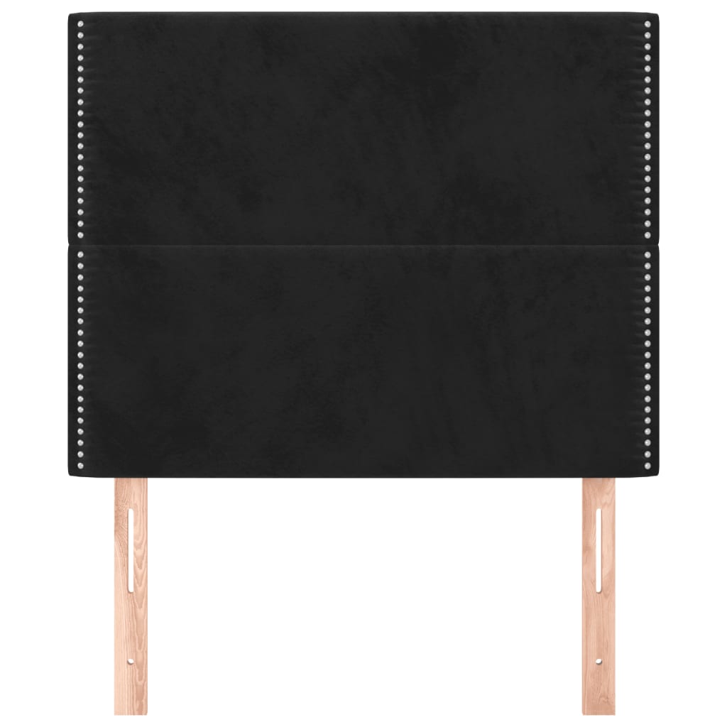 vidaXL Tăblii de pat, 2 buc, negru, 90x5x78/88 cm, catifea