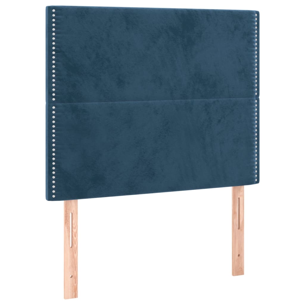 vidaXL Tăblii de pat, 2 buc, albastru închis, 90x5x78/88 cm, catifea vidaXL Tăblii de pat, 2 buc, albastru închis, 90x5x78/88 cm, catifea