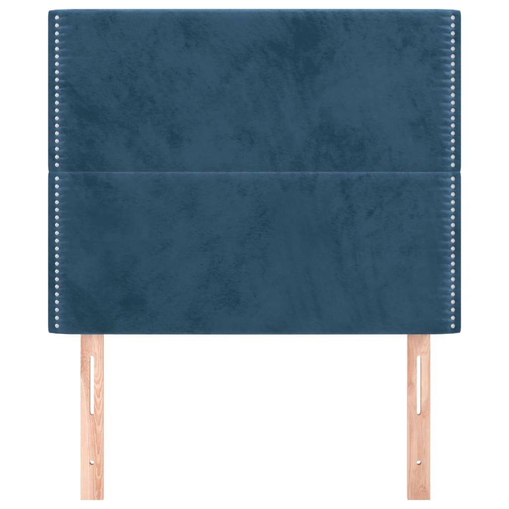 vidaXL Tăblii de pat, 2 buc, albastru închis, 90x5x78/88 cm, catifea vidaXL Tăblii de pat, 2 buc, albastru închis, 90x5x78/88 cm, catifea