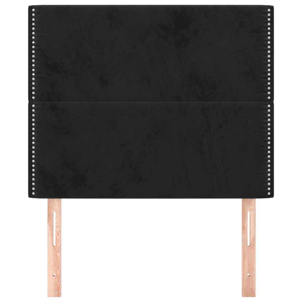 vidaXL Tăblii de pat, 2 buc, negru, 100x5x78/88 cm, catifea