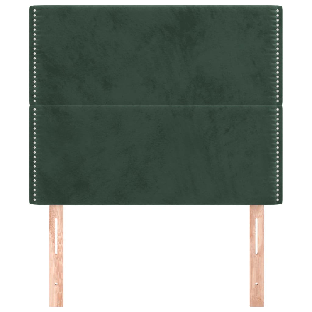 vidaXL Tăblii de pat, 2 buc, verde închis, 100x5x78/88 cm, catifea