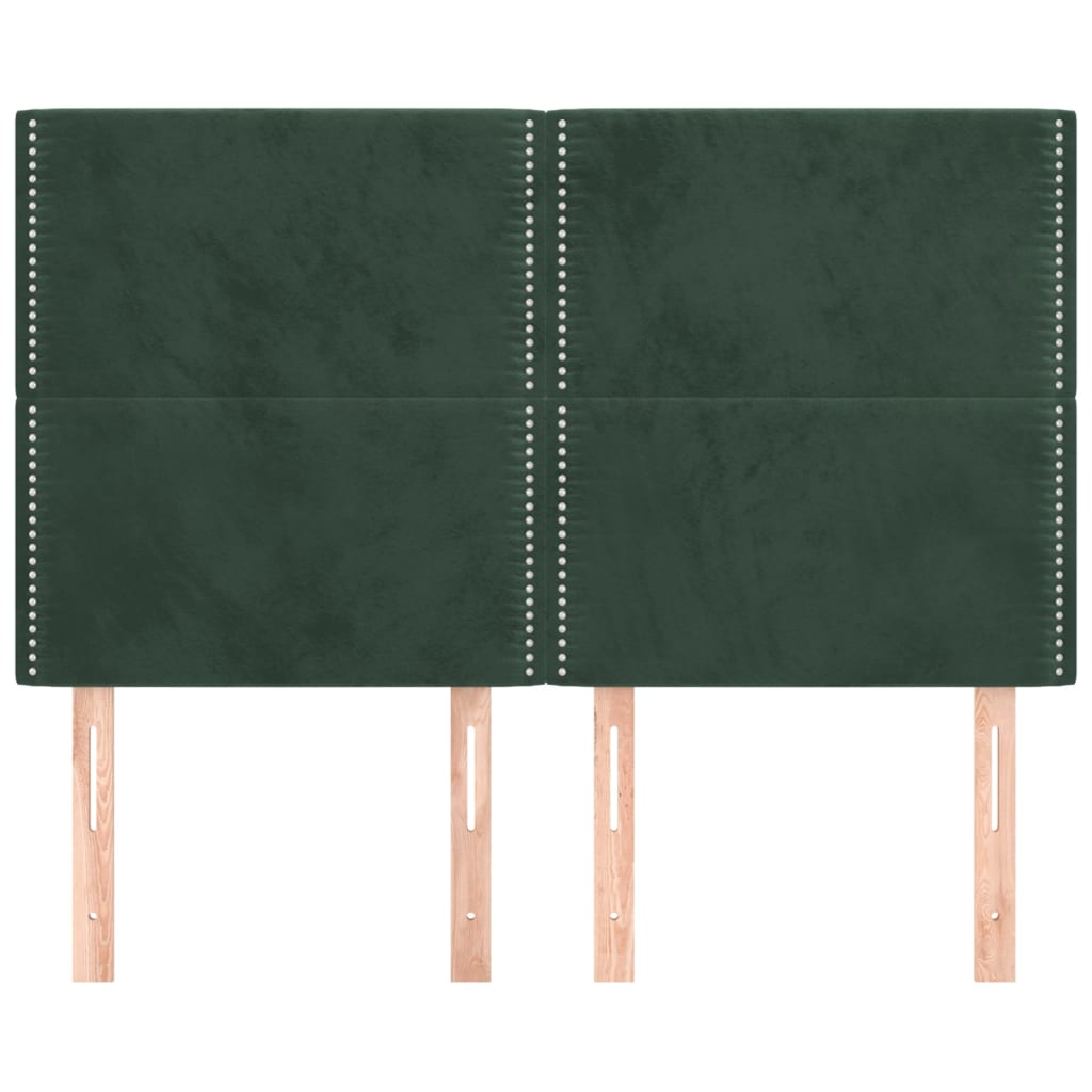 vidaXL Tăblii de pat, 4 buc, verde închis, 72x5x78/88 cm, catifea vidaXL Tăblii de pat, 4 buc, verde închis, 72x5x78/88 cm, catifea