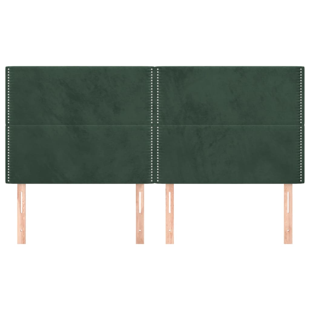 vidaXL Tăblii de pat, 4 buc, verde închis, 80x5x78/88 cm, catifea vidaXL Tăblii de pat, 4 buc, verde închis, 80x5x78/88 cm, catifea